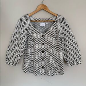 Anthropologie Ett:Twa Coralie Jacquard Top